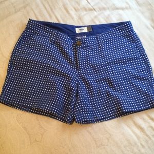 Blue and white polka dotted shorts